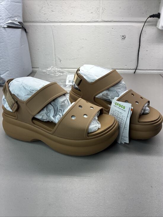 CROCS Shoes - New Crocs Soho Y-Strap Sandals Sepia 211755-2EY Size W8 Women’s 8 With Tags